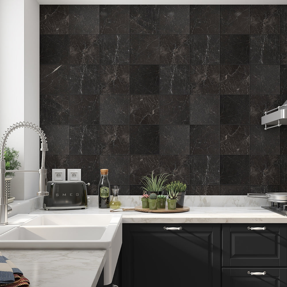 Carrara Black Marble Tile