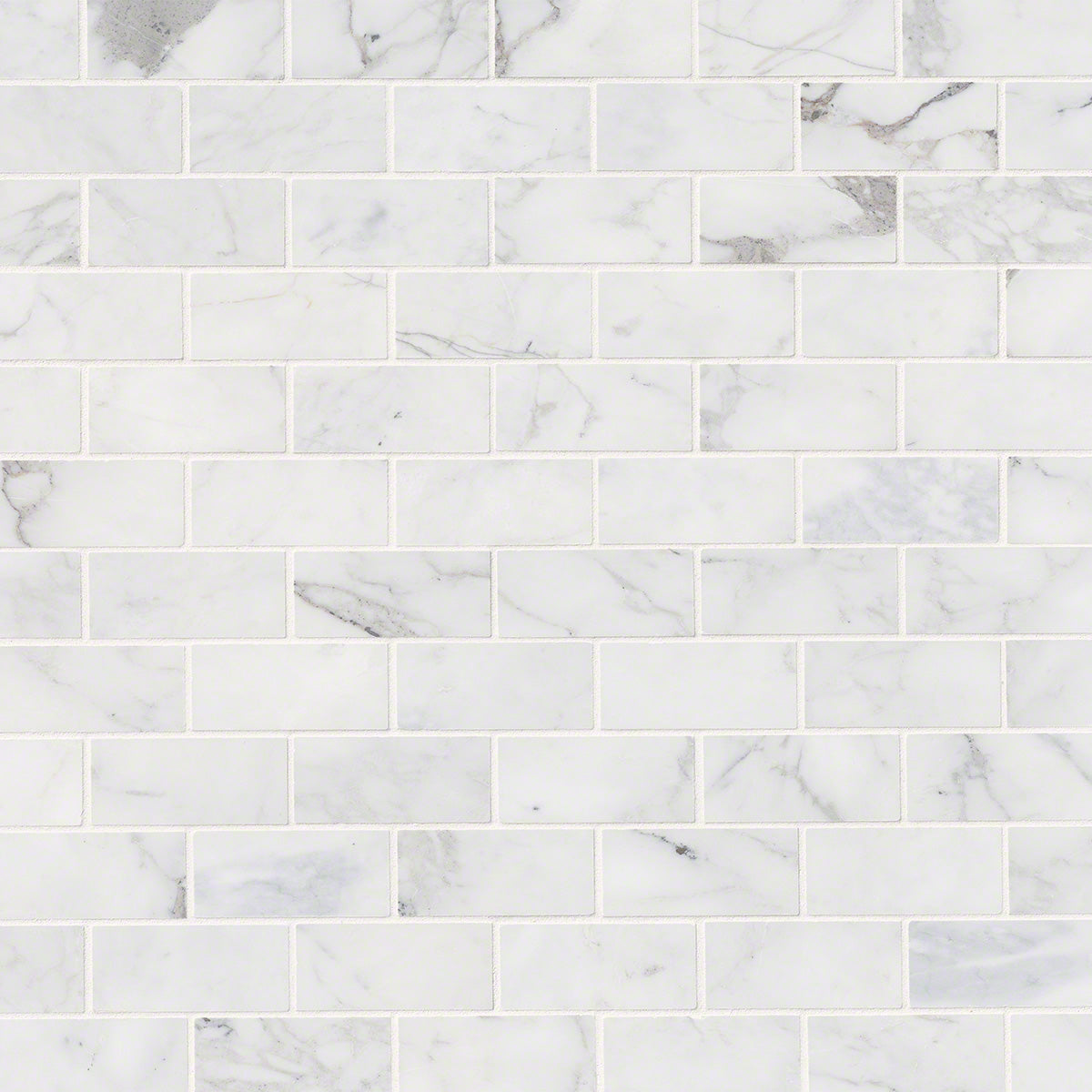 Carrara Italian Polished Subway Marble Mosaic