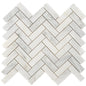 Carrara White T Polished Herringbone Marble Mosaic