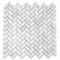 Carrara White T Tumbled Herringbone Marble Mosaic