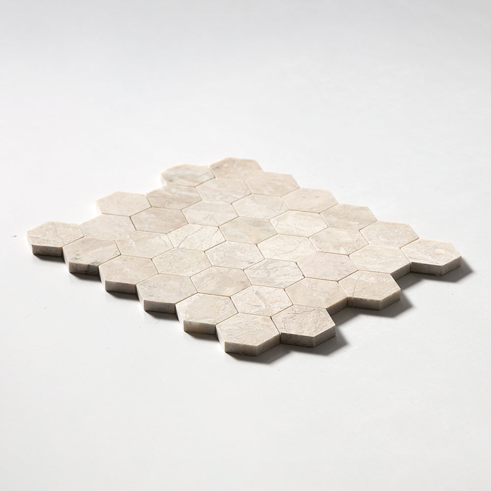 Diana Royal Honed Hexagon Marble Mosaic