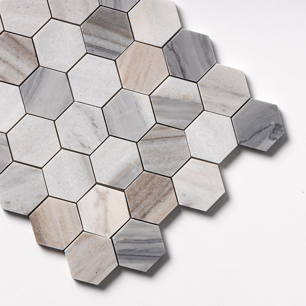 Skyline Polished Hexagon Marble Mosaic