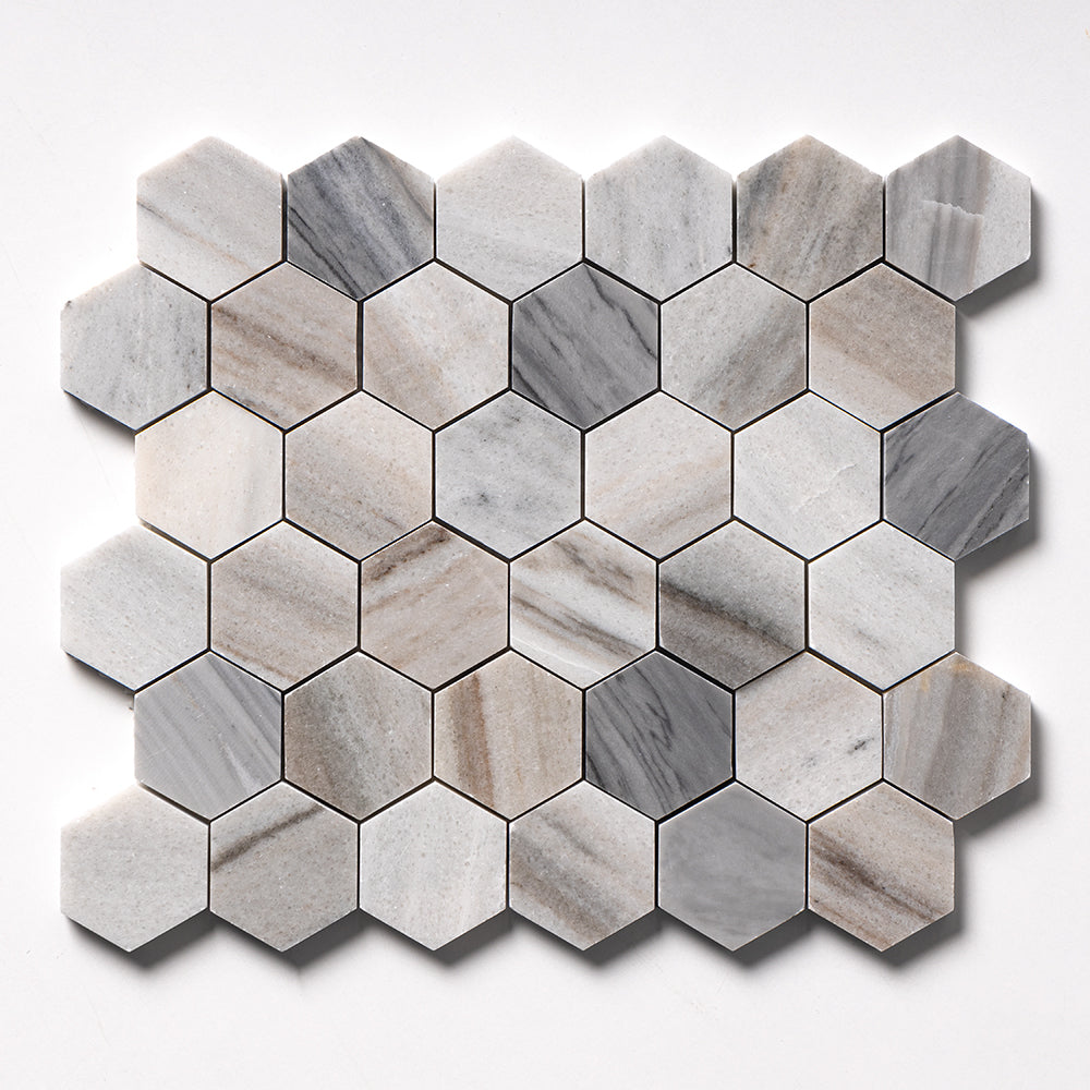 Skyline Polished Hexagon Marble Mosaic