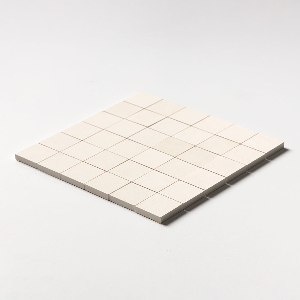 Snow White Honed Limestone Mosaic Tile 48x48x10mm